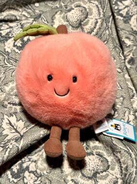 Jellycat Fabulous Fruit Peach Plush Soft Toy Stuffed Animal With Tags